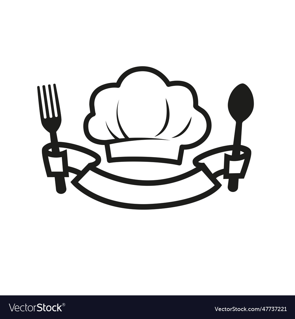 Chef hat with kitchen utensils – Royalty-Free Vector | VectorStock, image size:1000x1080
