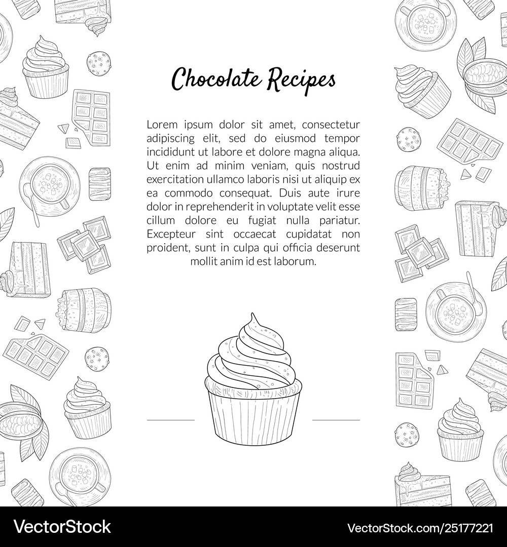 Chocolate Recipes Natural Chocolate Banner Vector Image