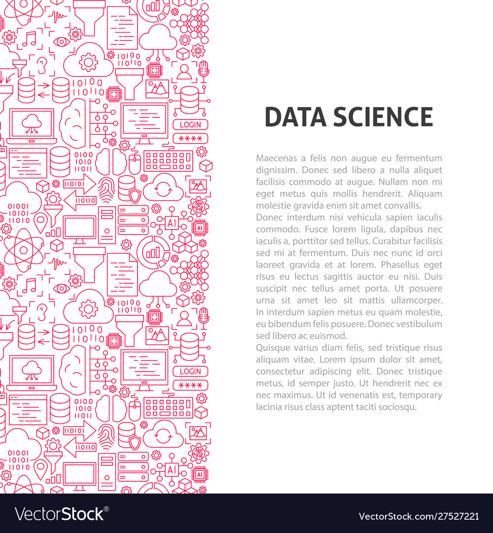 Data science line pattern concept vector image Data science line pattern concept