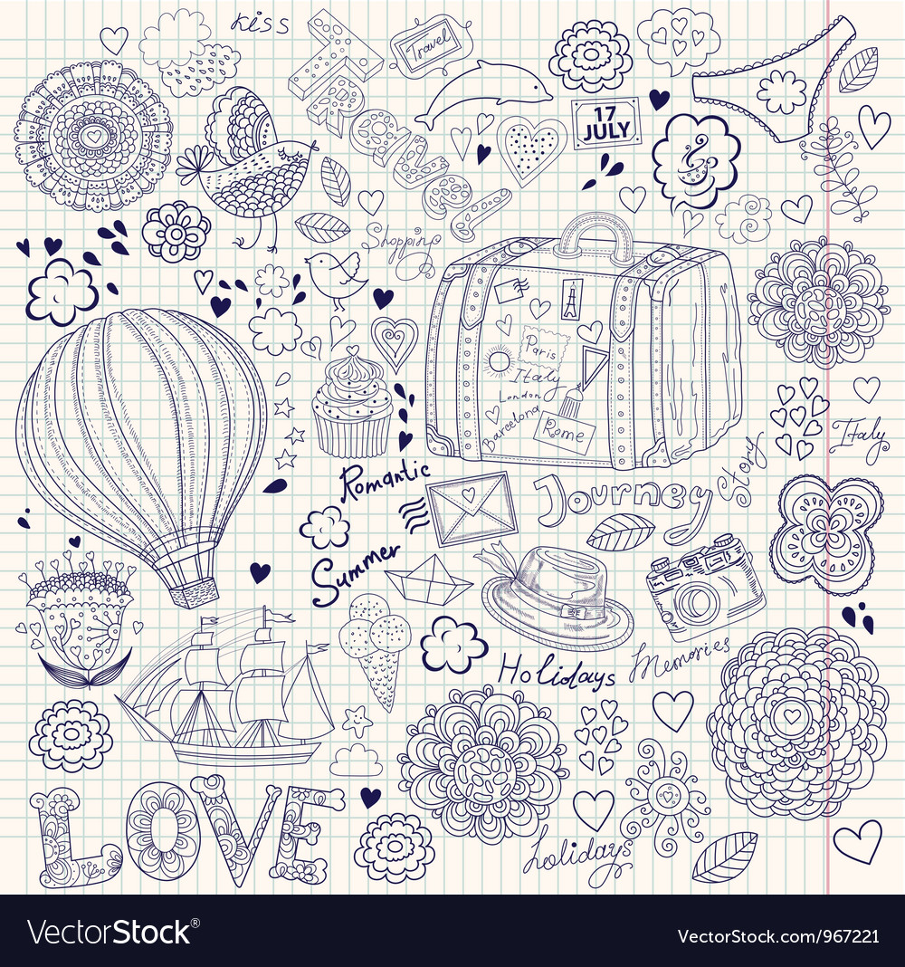 Decorative Doodle Background Vector Image