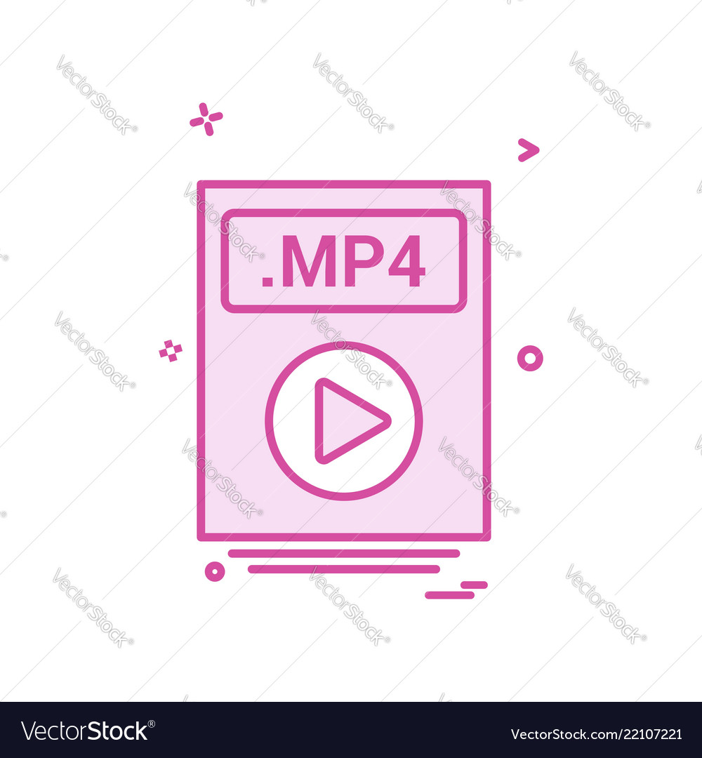 File files mp4 icon design vector image File files mp4 icon design