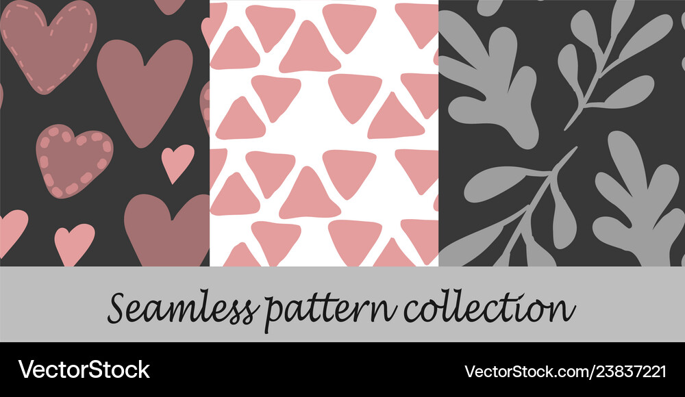 Floral seamless background set Royalty Free Vector Image