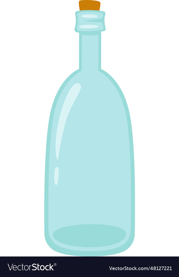 Glass bottle with cork Royalty Free Vector Image