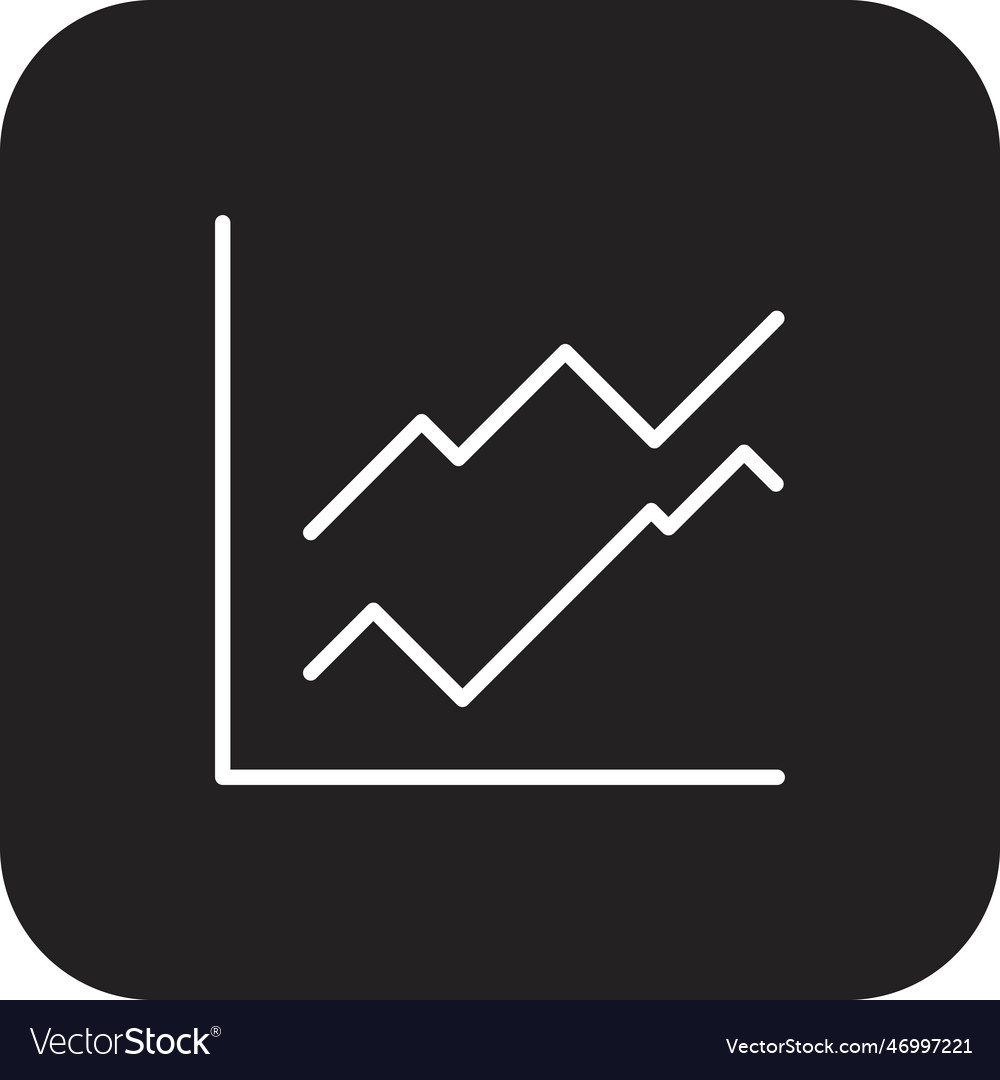 Graph data analysis icon with black filled line