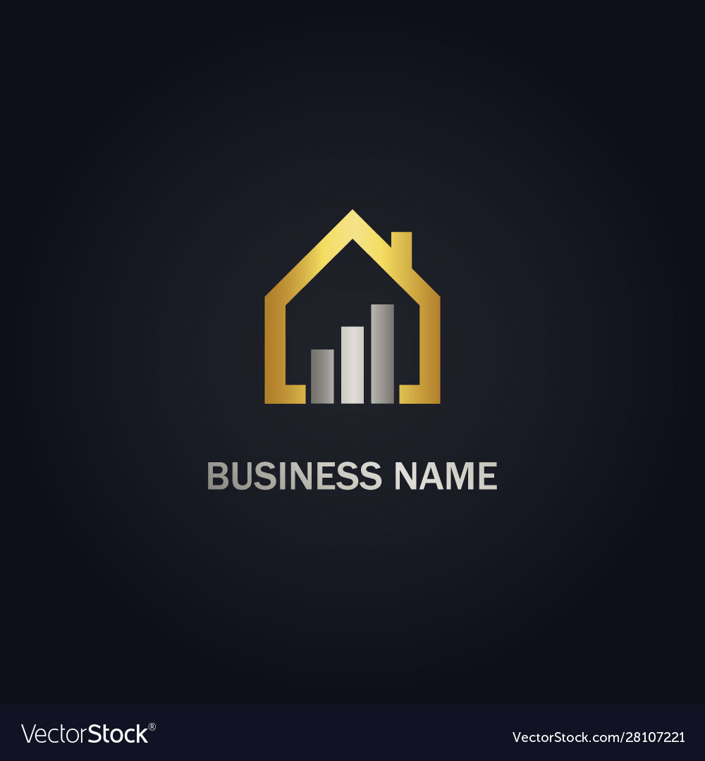 Home realty window business gold logo