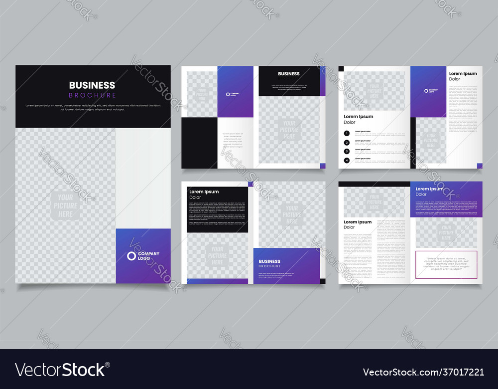 Minimalist Purple Brochure Layout Template Vector Image 5339