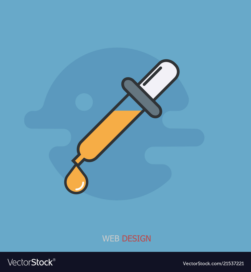 Modern Pipette Icon with Drop