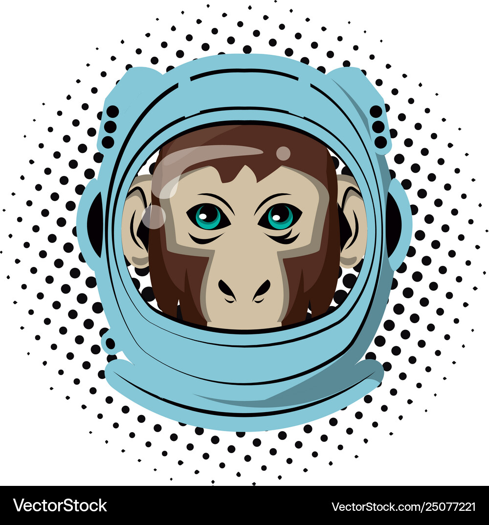 Monkey face cool sketch Royalty Free Vector Image