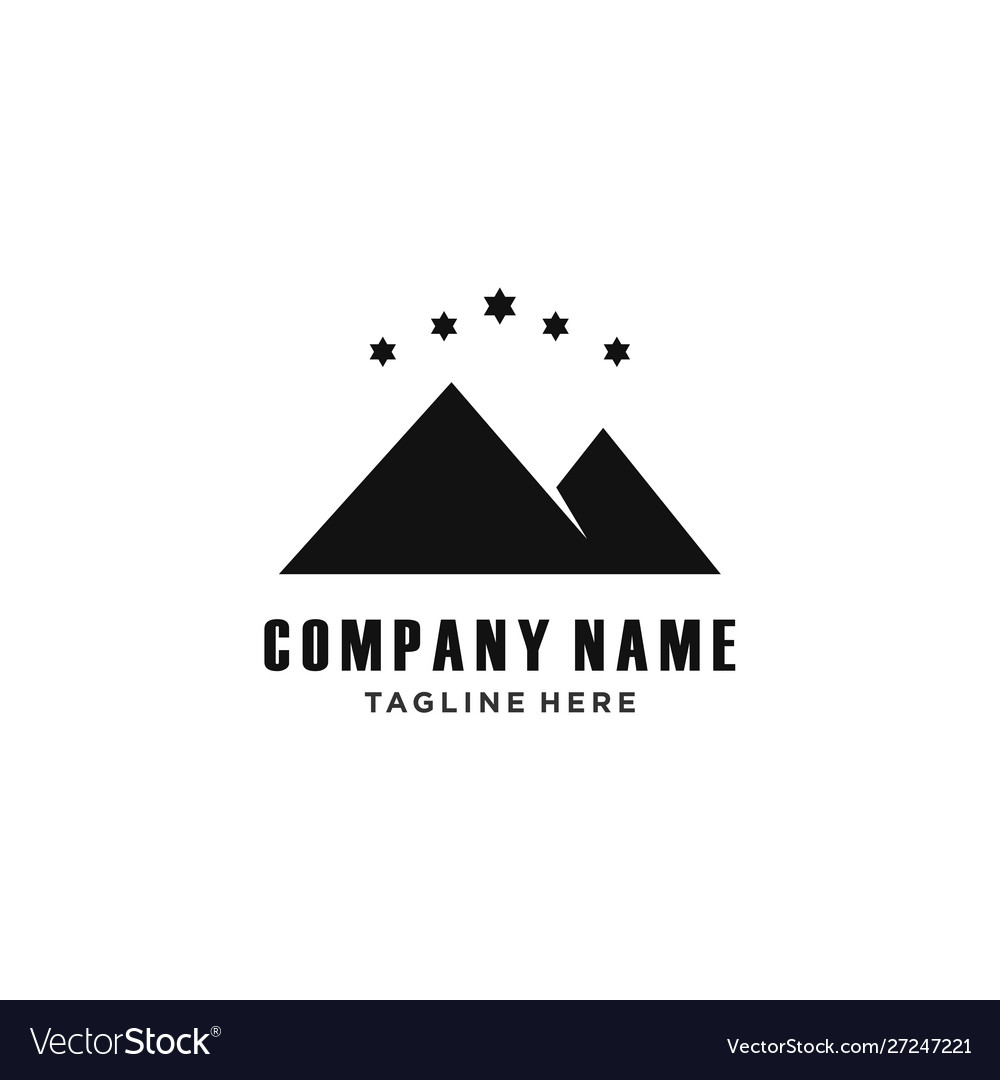 Mountain hill panorama logo design icon