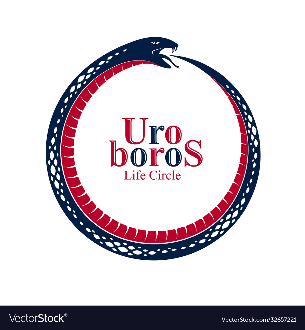 Ouroboros snake in a shape circle endless vector image Ouroboros snake in a shape circle endless