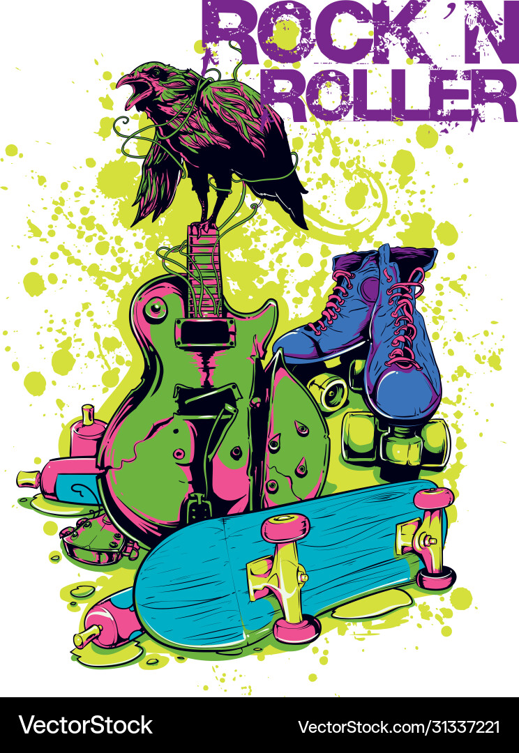 Rockn roller Royalty Free Vector Image - VectorStock