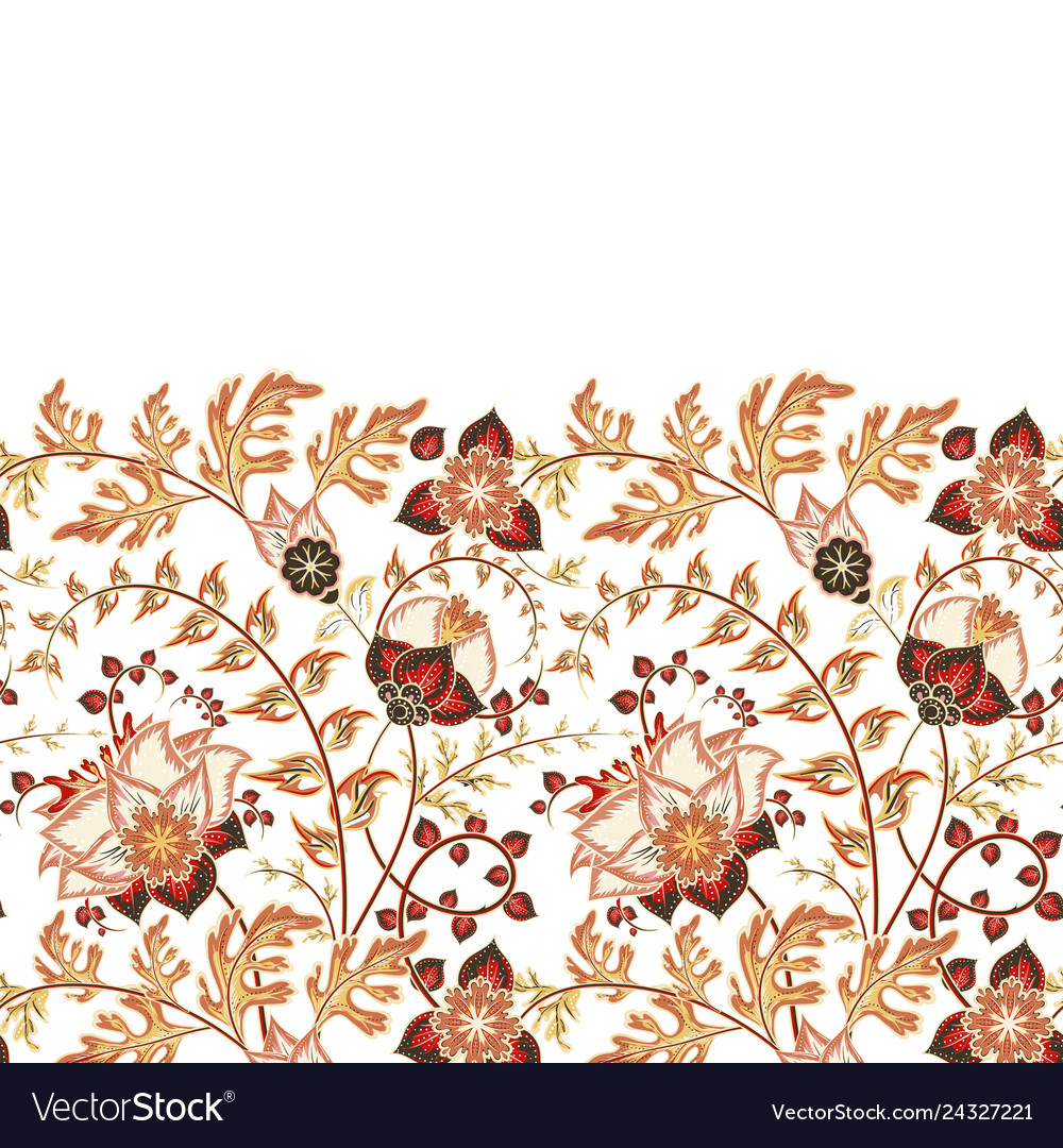 Seamless floral banner frame border vector image Seamless floral banner frame border