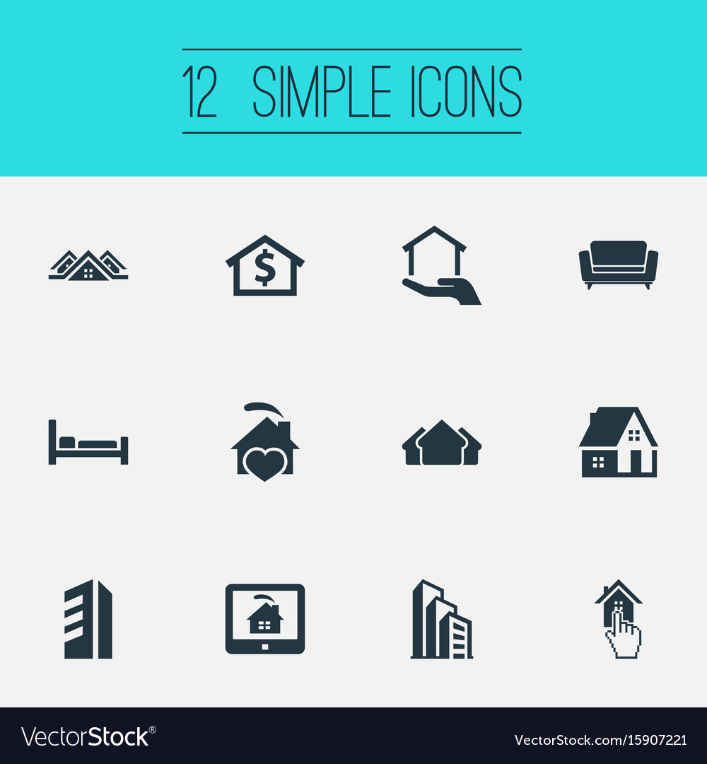 Set of simple property icons