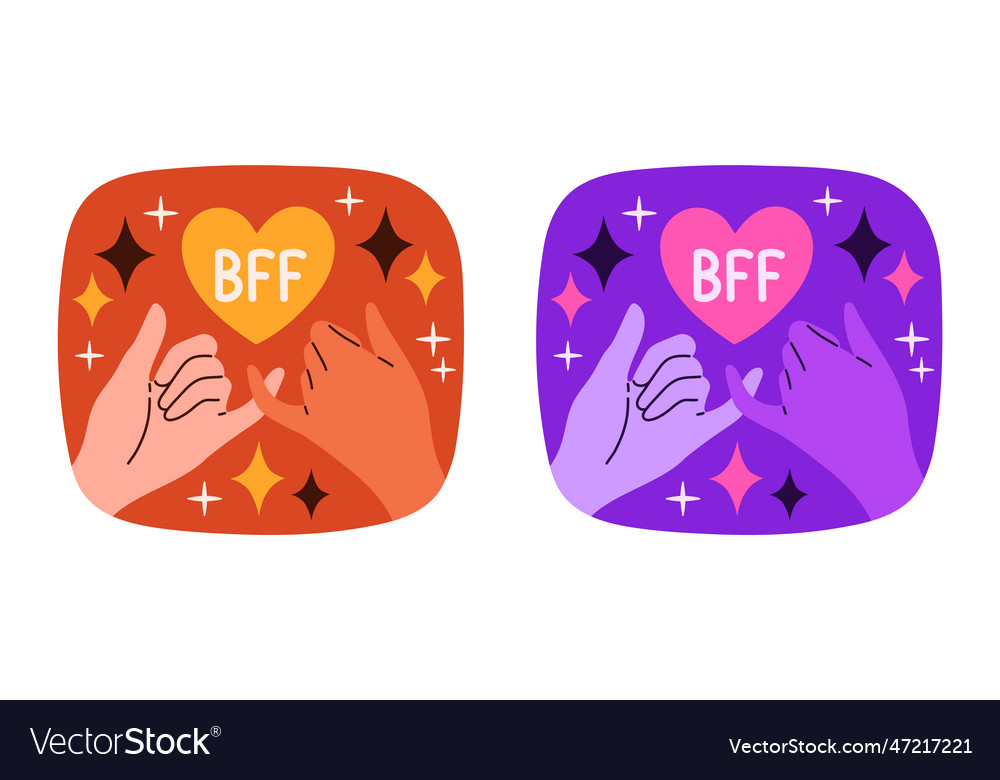 Set of stickers about friends and friendship