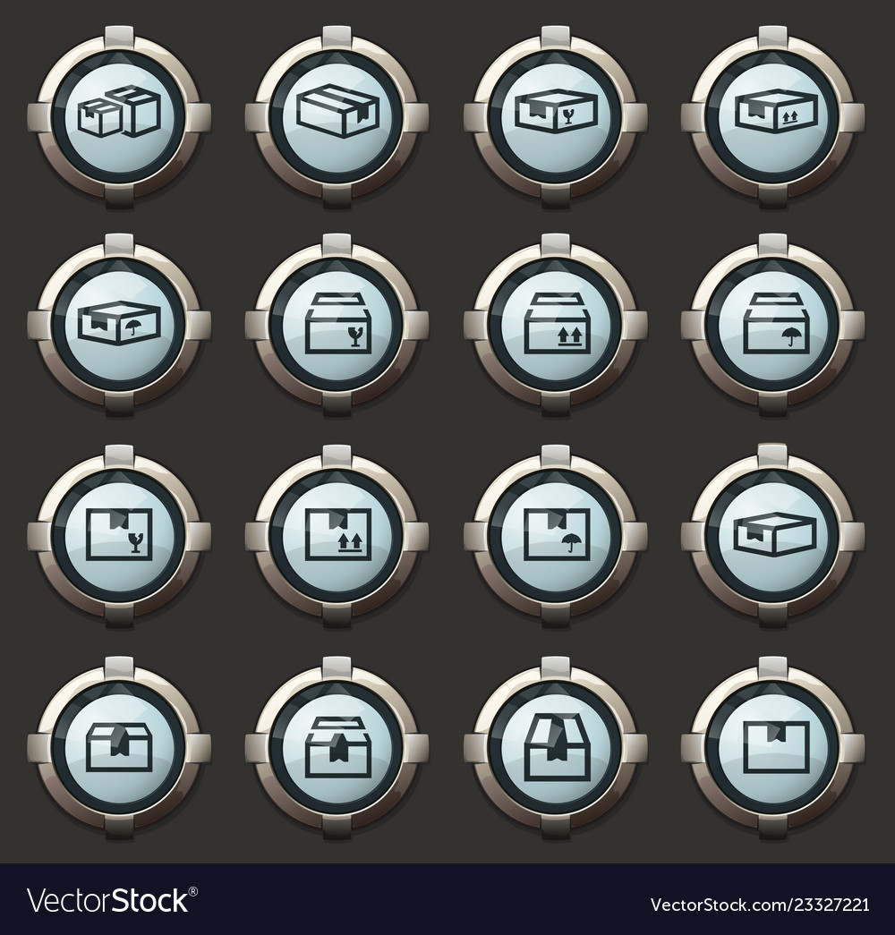 Simple icons set of box
