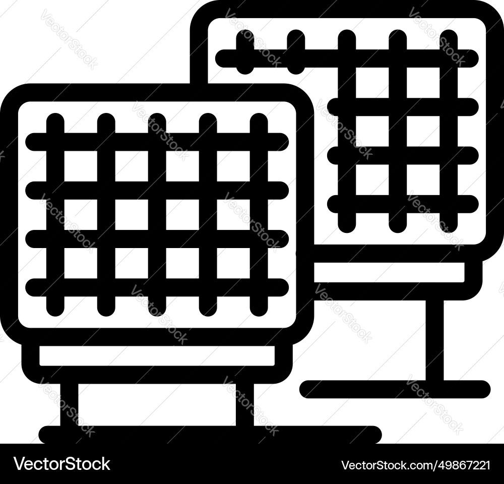 Solar panel field icon outline data smart Vector Image