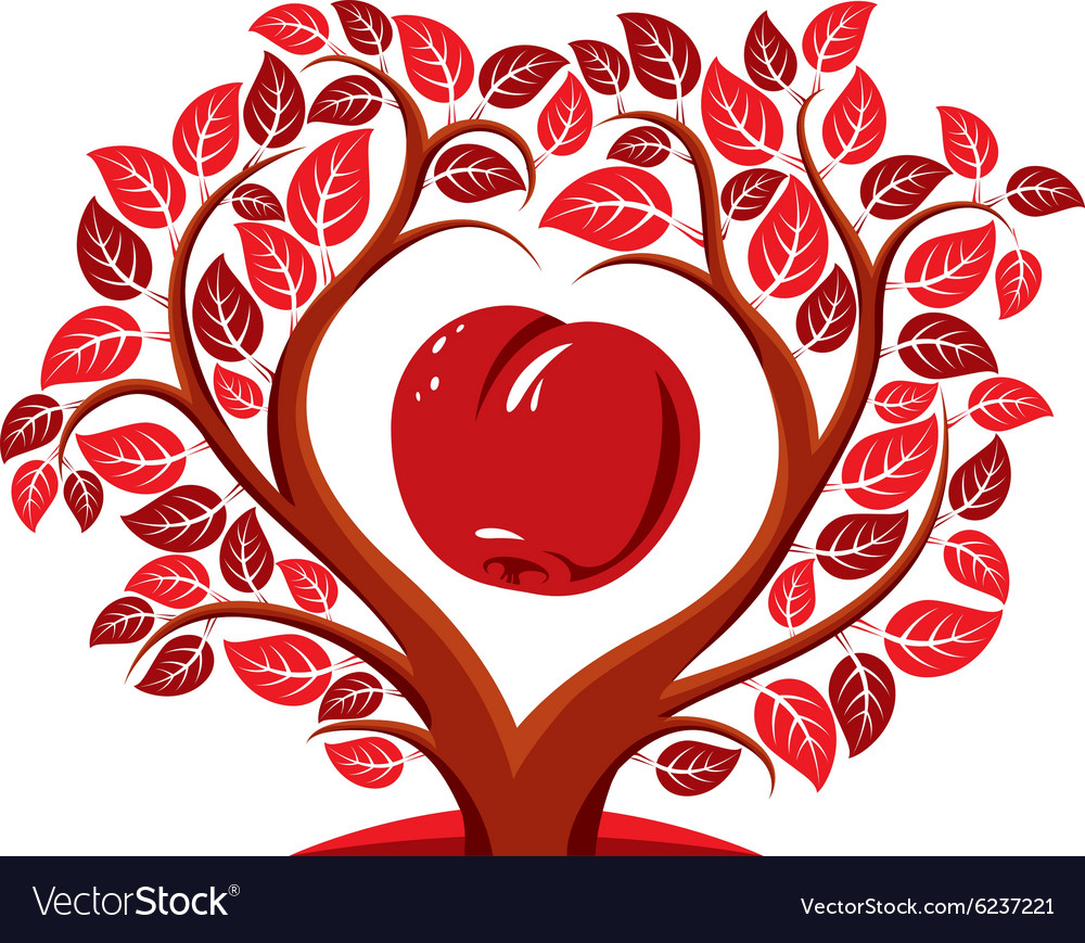Tree with leaves and branches in the shap