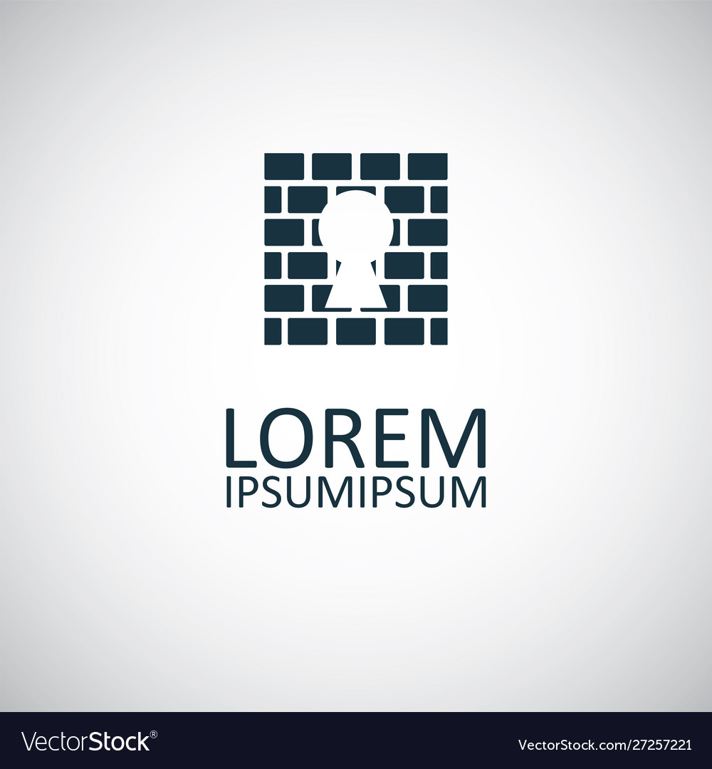 Wall lock icon for web and ui on white background