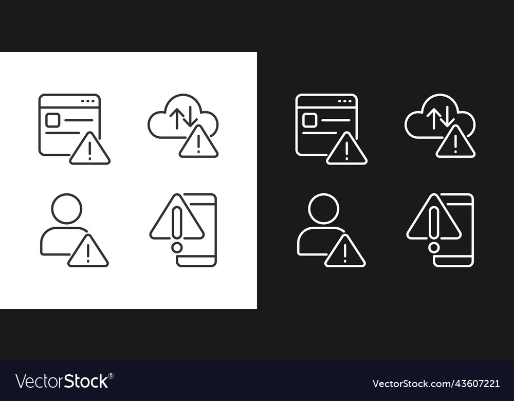 Website access denied pixel perfect linear icons vector image Website access denied pixel perfect linear icons