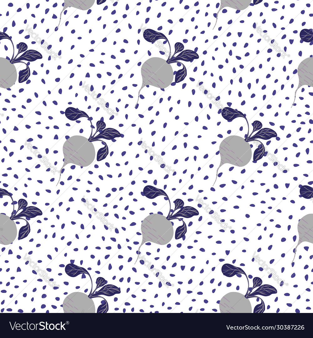 Abstract radish seamless pattern on dots