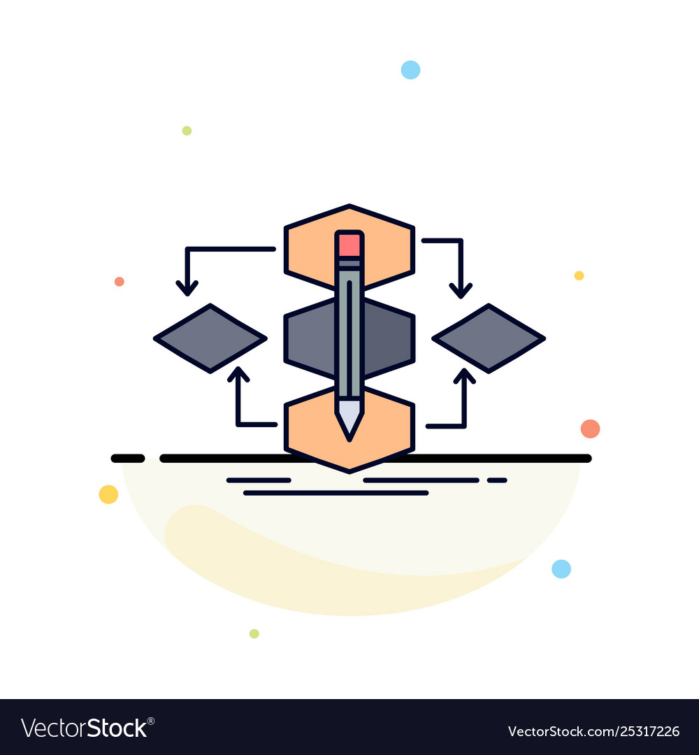 Algorithm design method model process flat color vector image Algorithm design method model process flat color