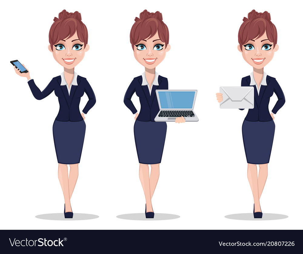 Beautiful business woman in office style clothes Vector Image