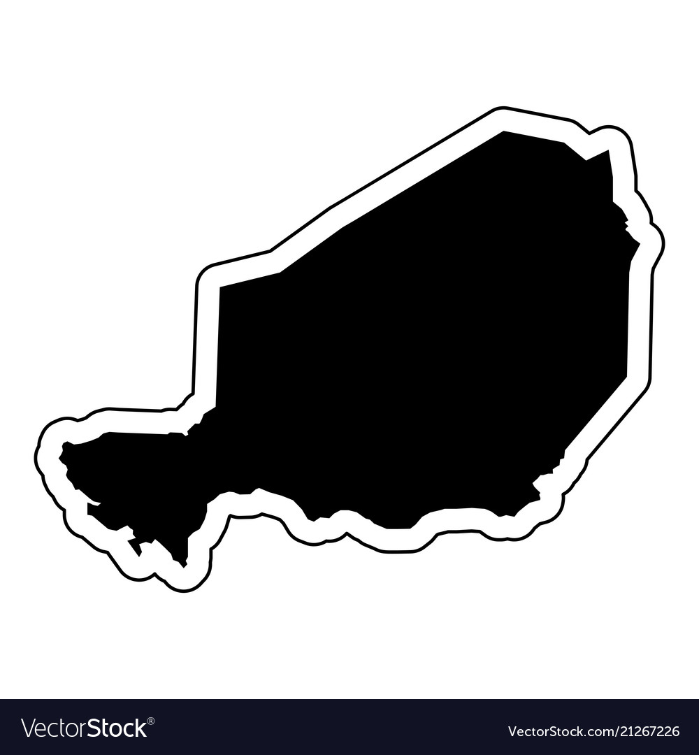 Black silhouette of the country niger Royalty Free Vector