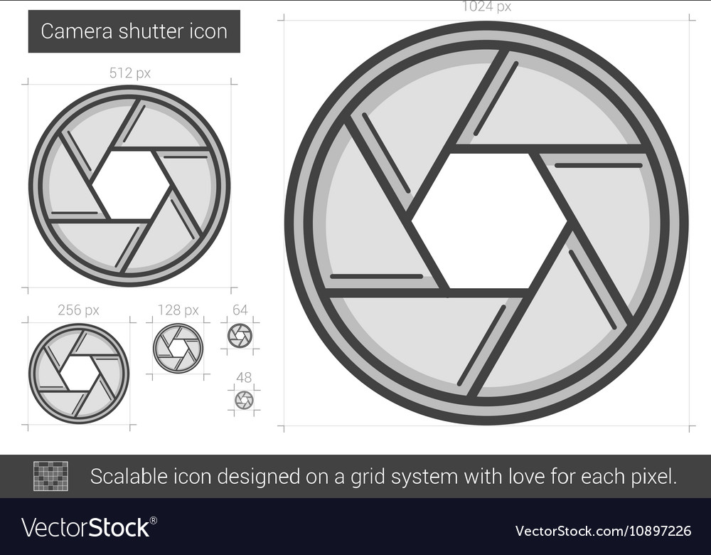 Camera shutter line icon