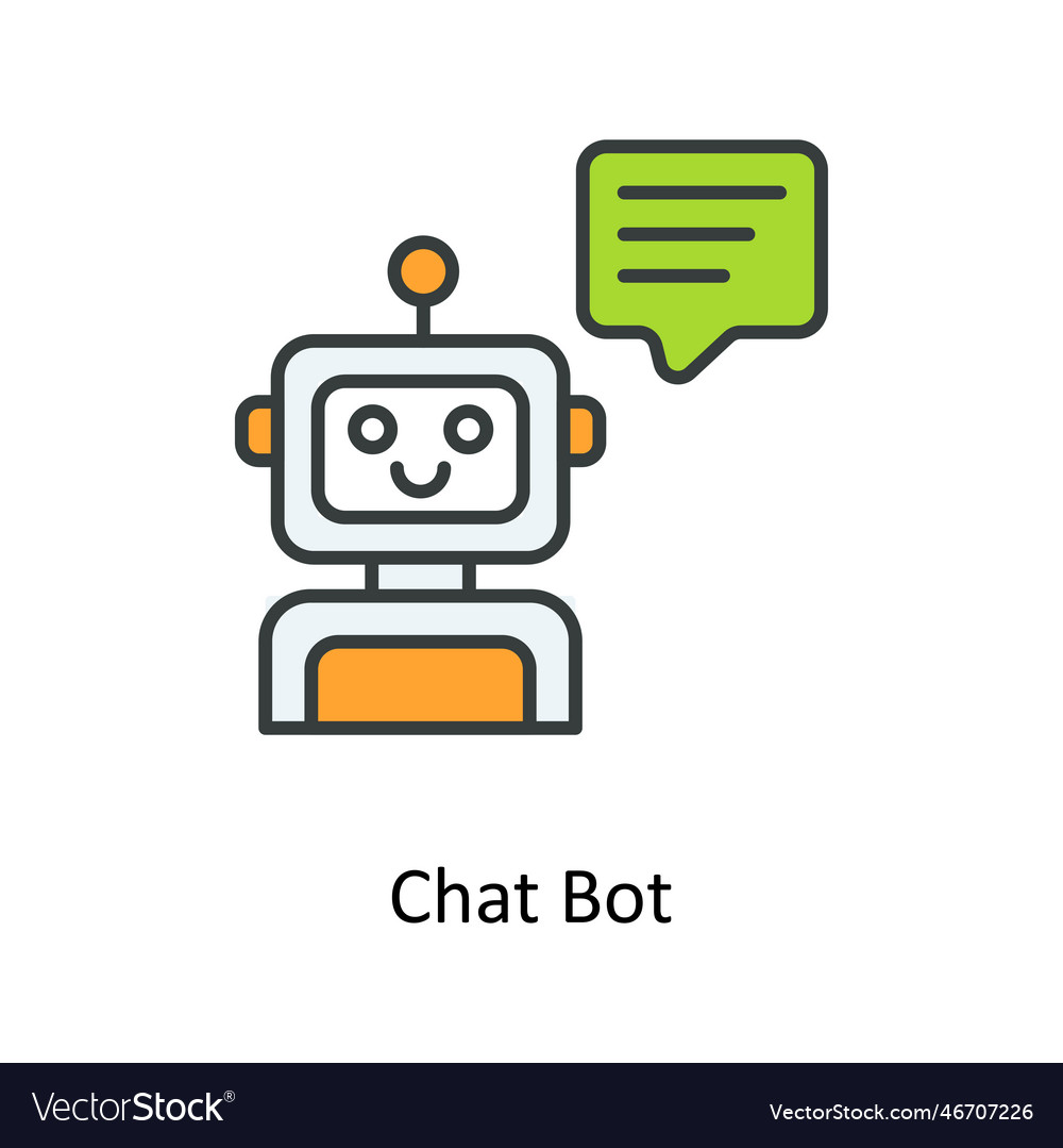 Chat bot fill outline icons simple stock