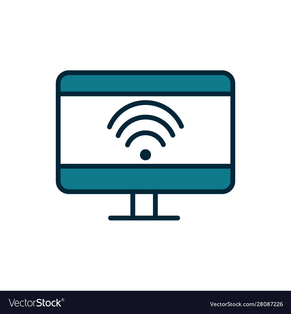 Computer monitor wifi internet things line
