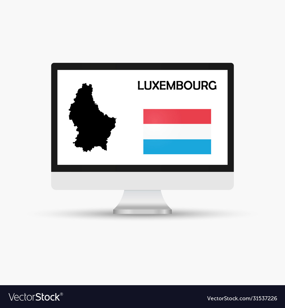 Computer monitor with a flag and map country