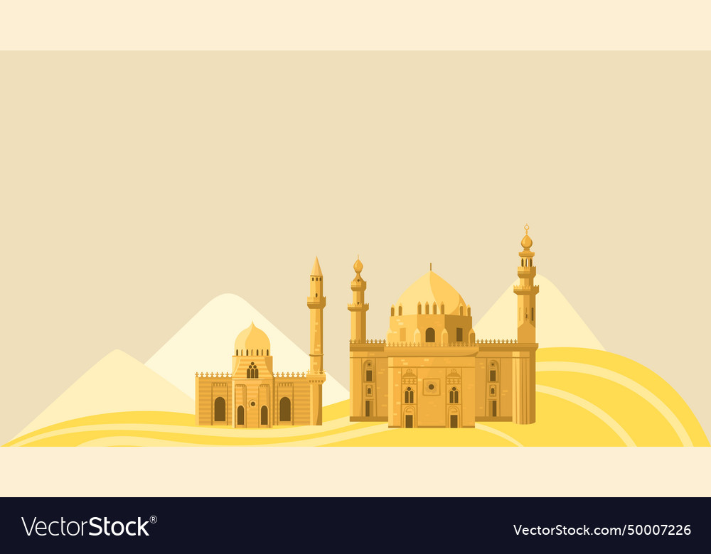 Egypt banner tourism background sphinx desert vector image Egypt banner tourism background sphinx desert