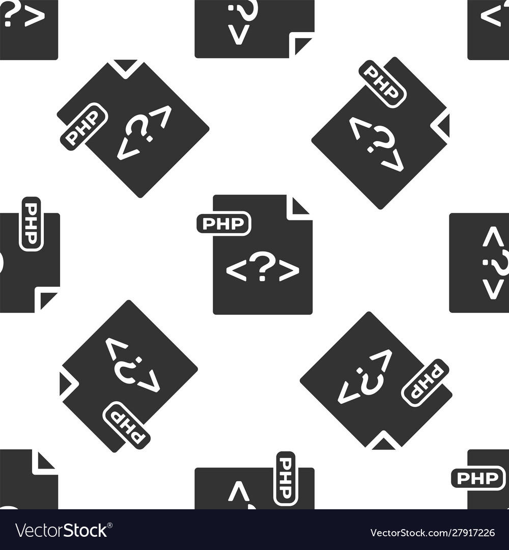 Grey php file document download button icon vector image Grey php file document download button icon