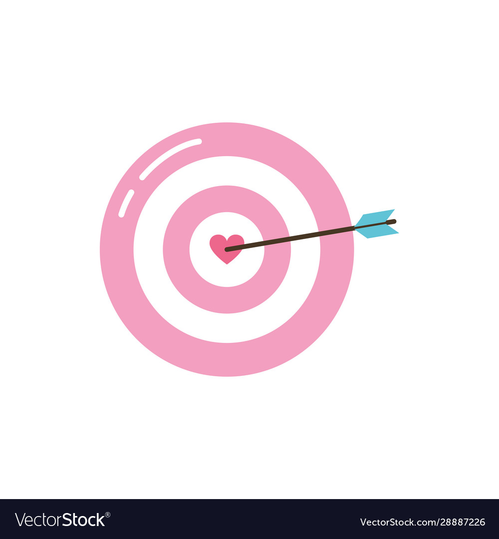 Isolated target and arrow with heart design