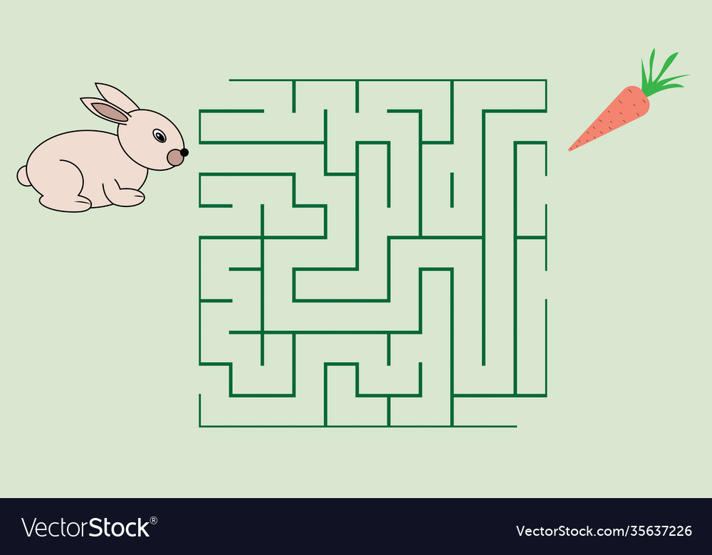 Maze game for children help rabbit to get Vector Image