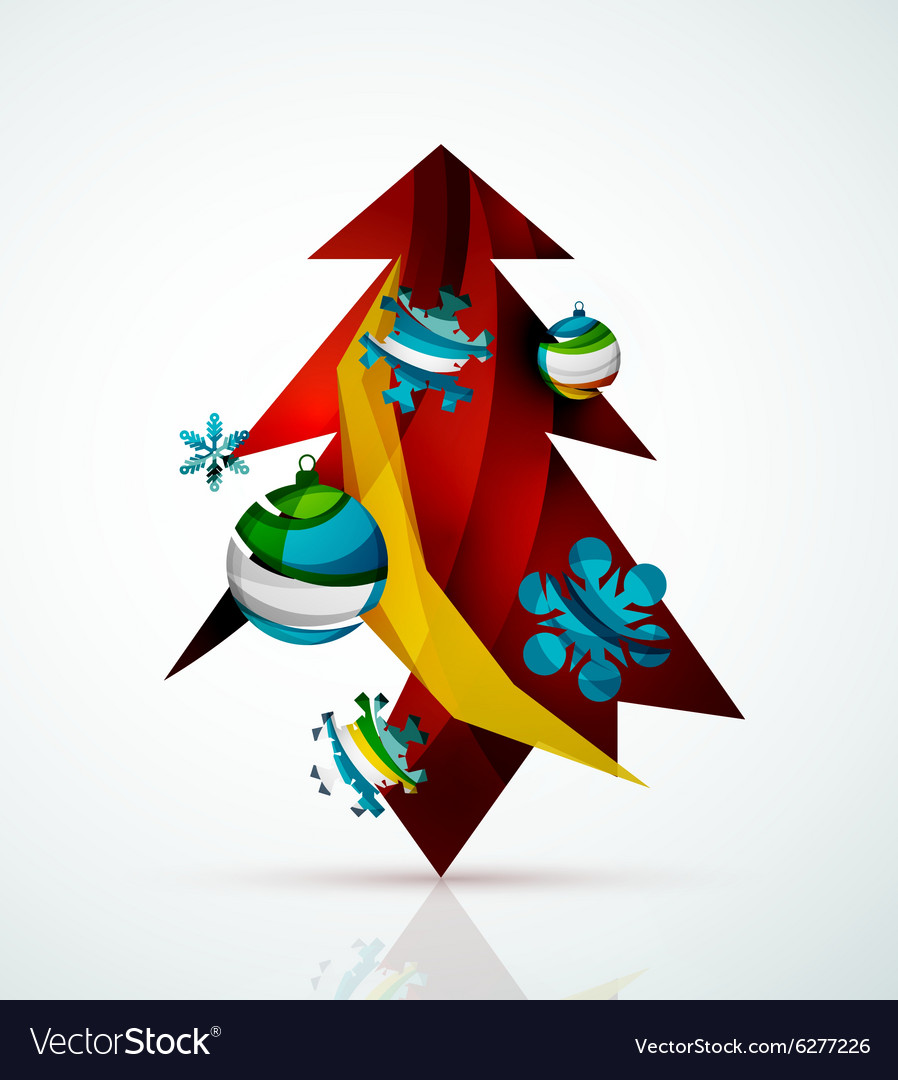 Merry christmas tree modern abstract geometric