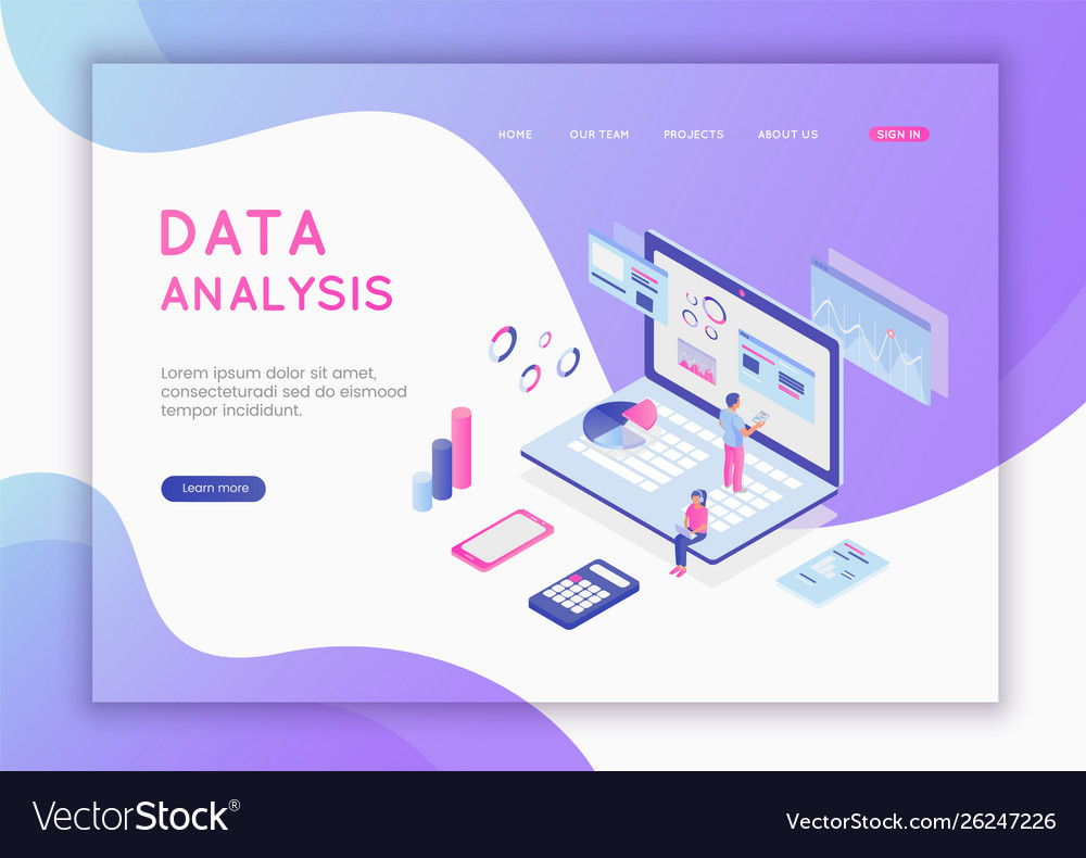 Modern flat design isometric concept data