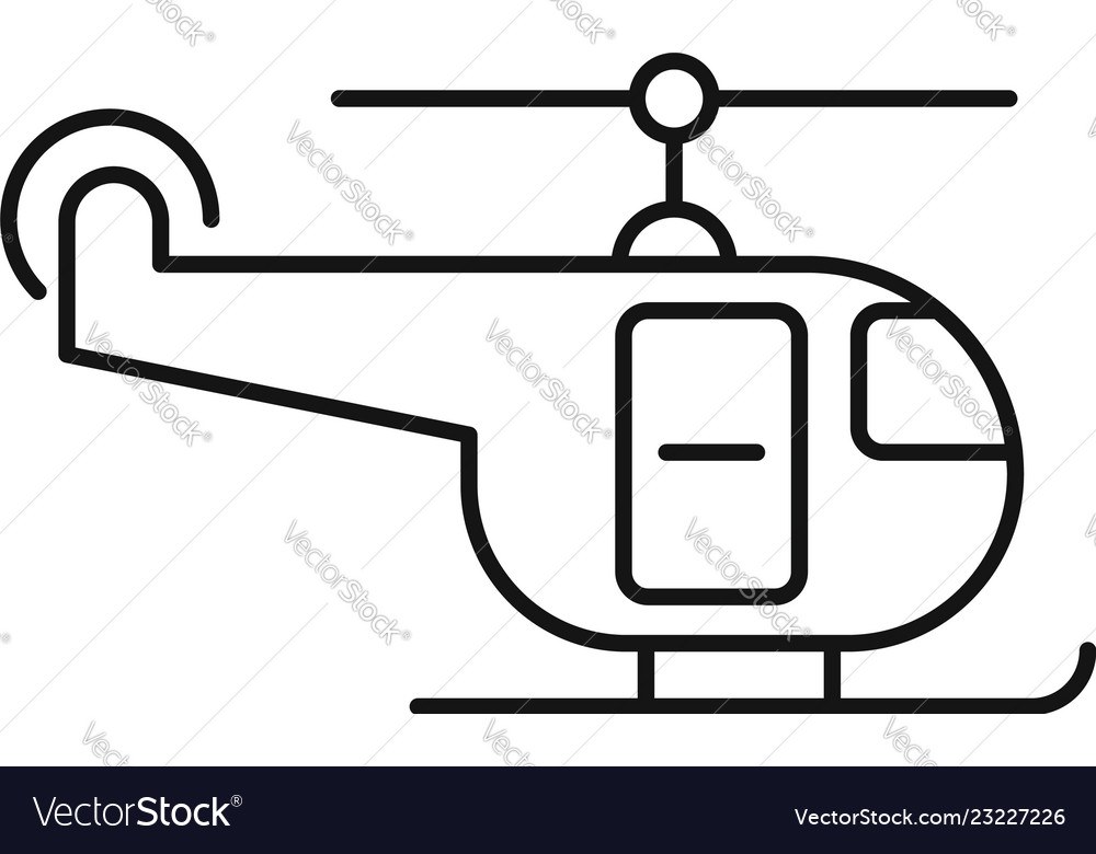 Rescue helicopter icon outline style Royalty Free Vector