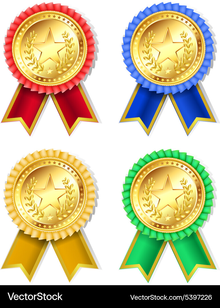 Ribbons badge star Royalty Free Vector Image - VectorStock
