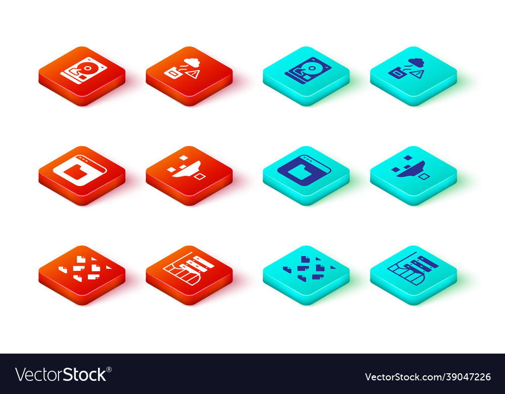 Set data stream server web hosting vector image Set data stream server web hosting
