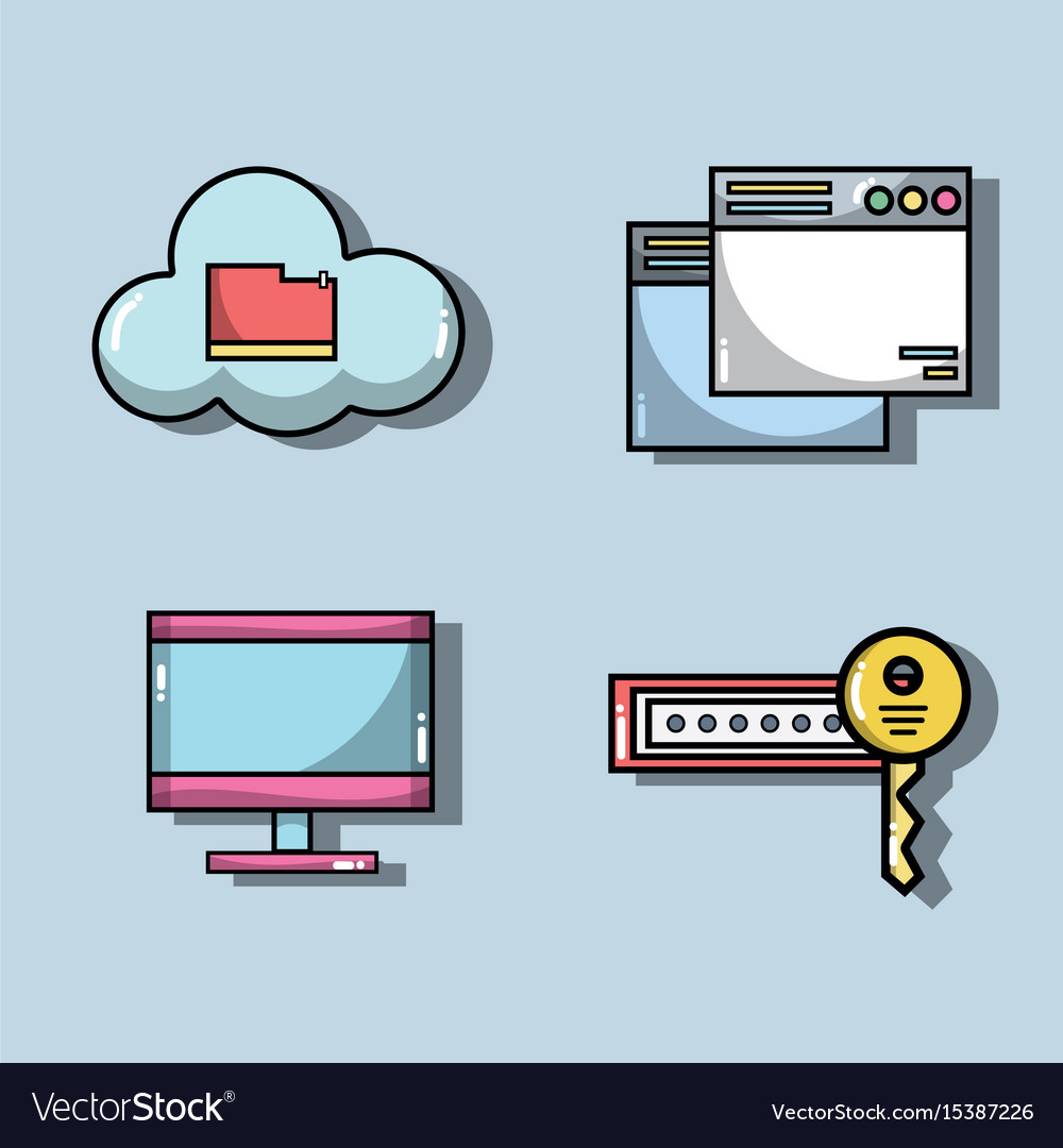 Set technology elements with security icons