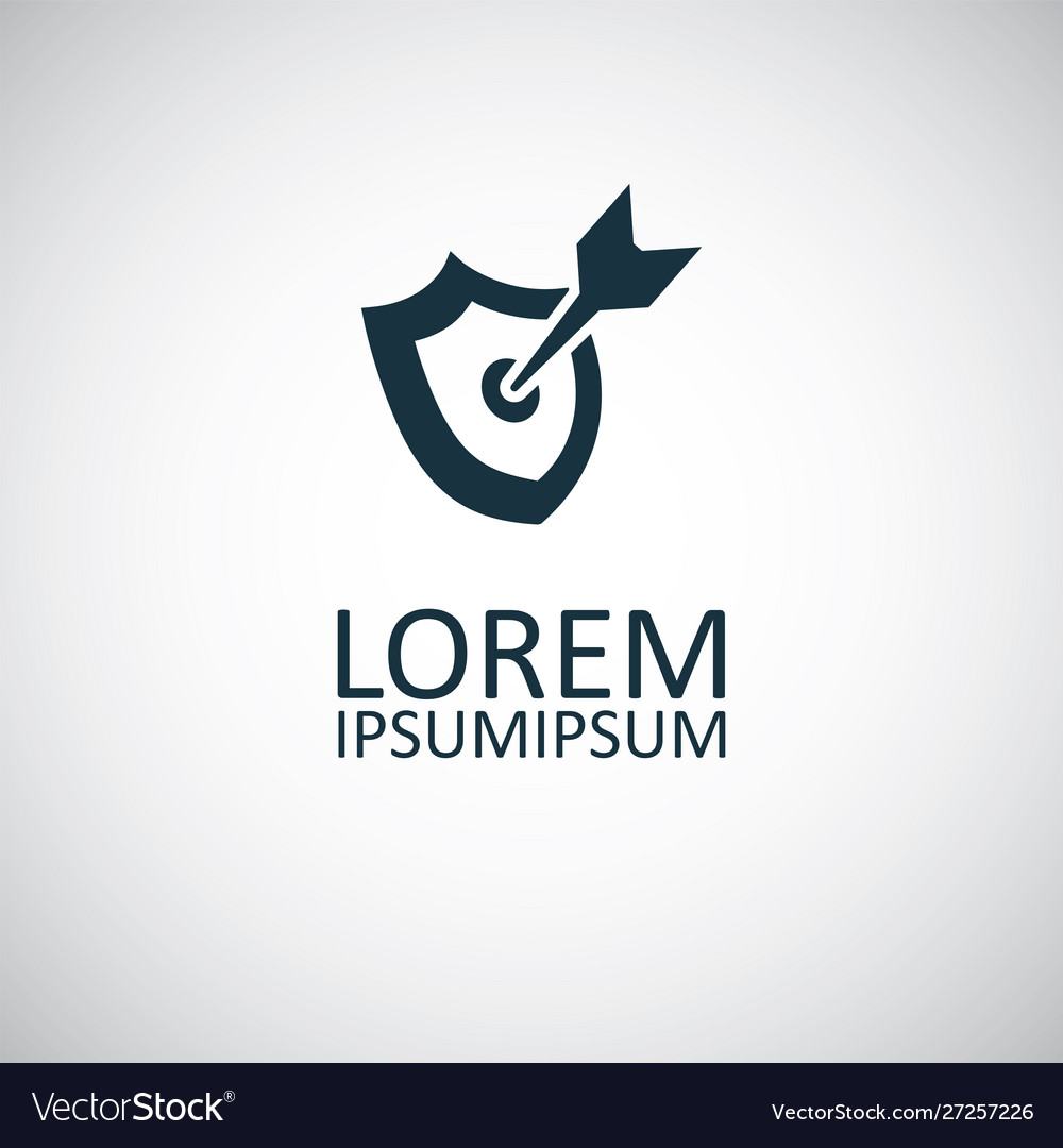 Shield arrow target icon for web and ui on white