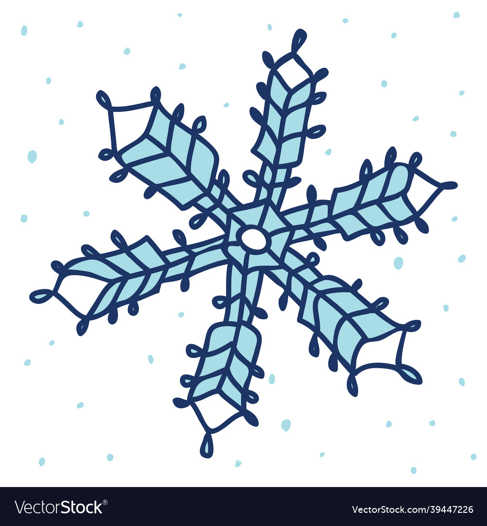 Snowflake christmas element a single simple shape