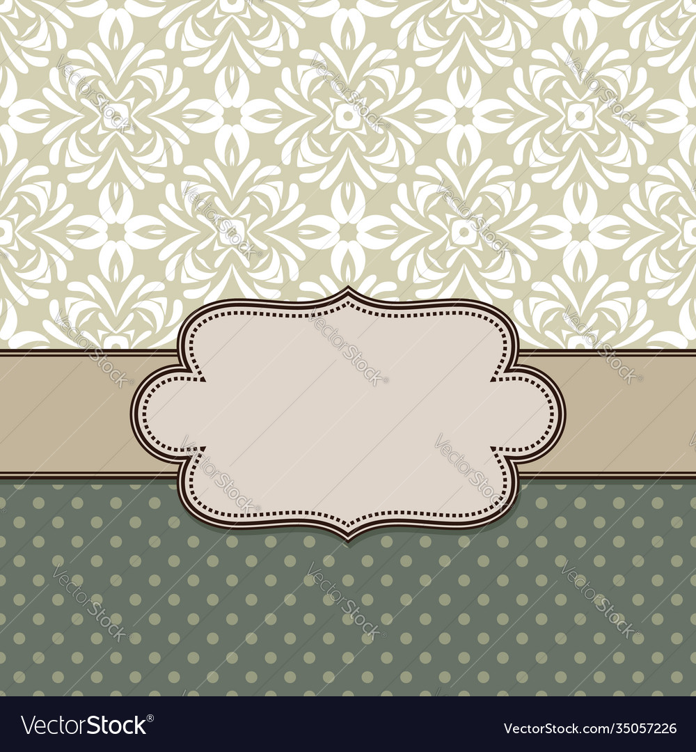 Vintage abstract flower frame with text place Vector Image