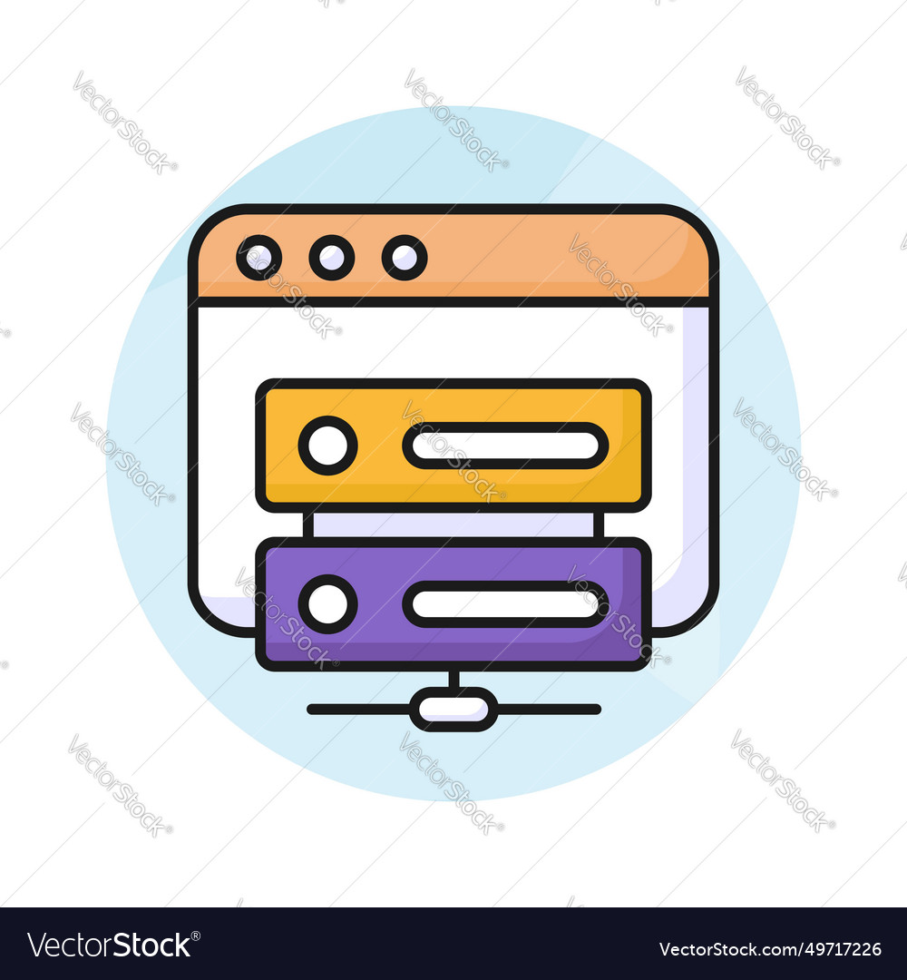 Web page with data server denoting hosting