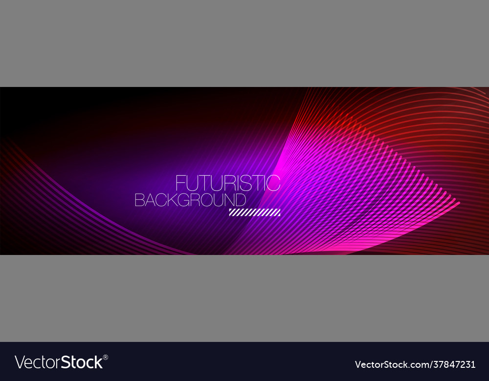 Abstract neon glowing light in dark with waves Vector Image