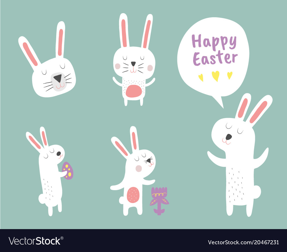 Adorable Easter Bunny Clip Art Collection