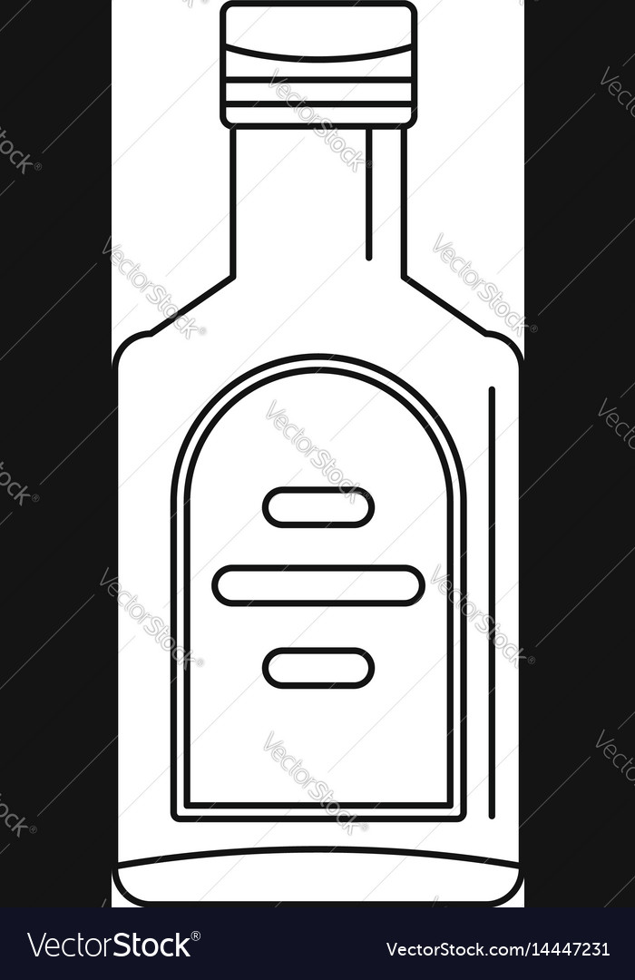 Bottle of whiskey icon outline style Royalty Free Vector