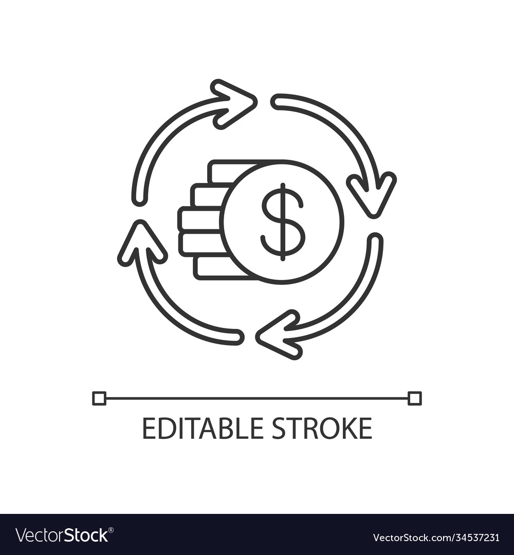 Capital synergy linear icon Royalty Free Vector Image