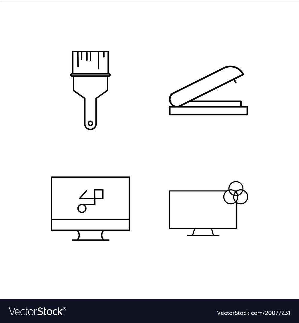 Design and studio simple linear icon setsimple